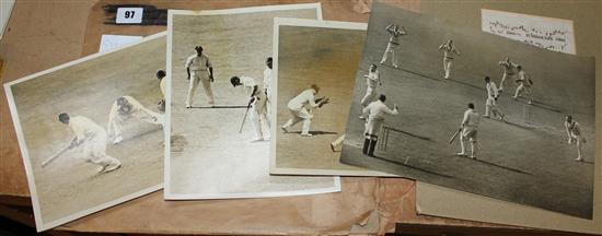 4 1930s Garland Wells & other cricketers photographs(-)